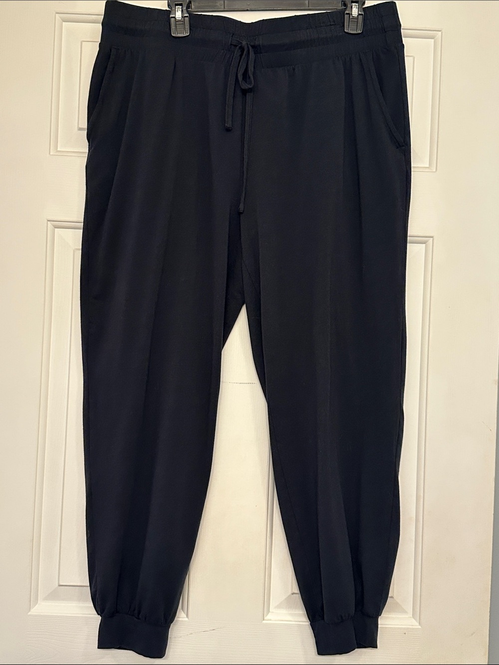 AnyBody Tie-Dye Long Sleeve Top and Black Jogger Pants Set - Pink & Black - Picture 6 of 8